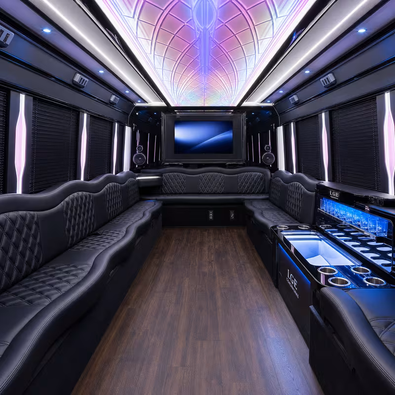 15 Passenger Party Bus Interior