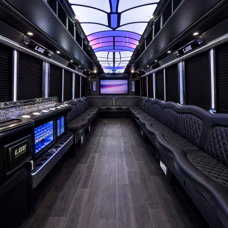 30 Passenger Party Bus Interior