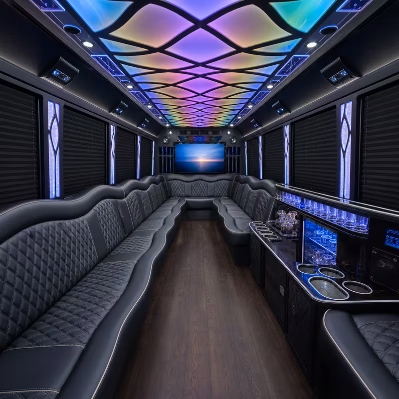 40 Passenger Party Bus Interior