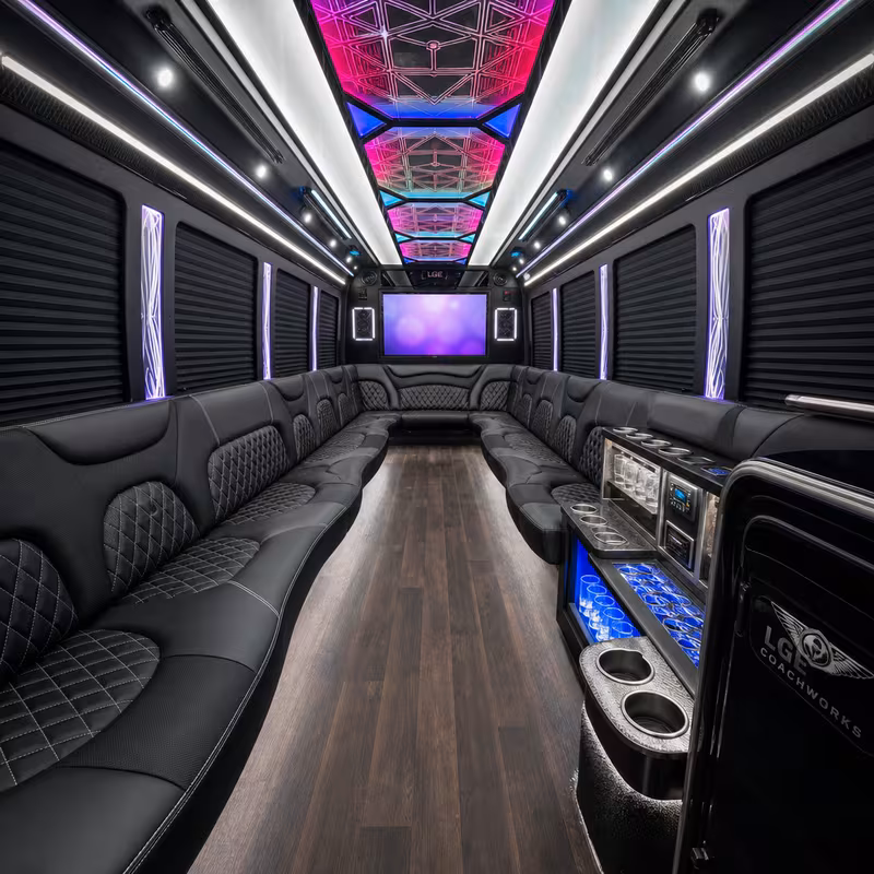 40 Passenger Party Bus Interior