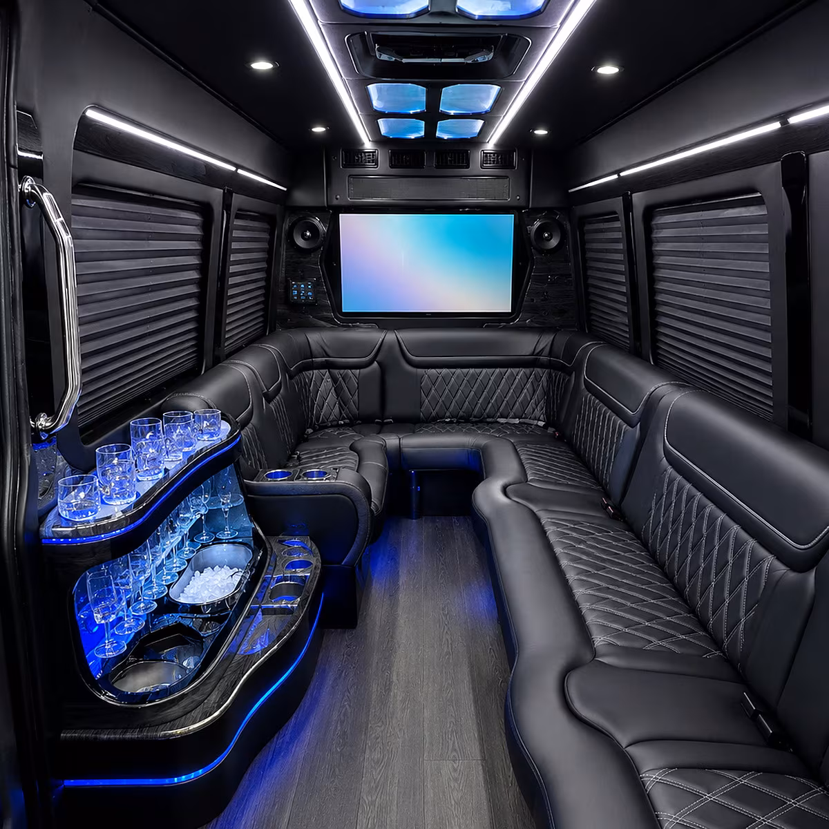 Tucson Bachelor & Bachelorette Transportation party bus interior