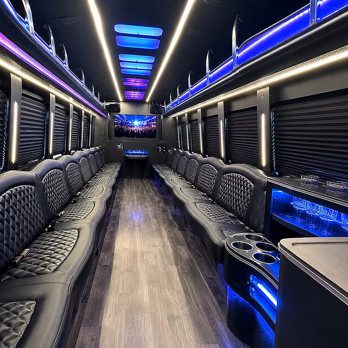 Tucson Bachelor & Bachelorette Transportation party bus interior