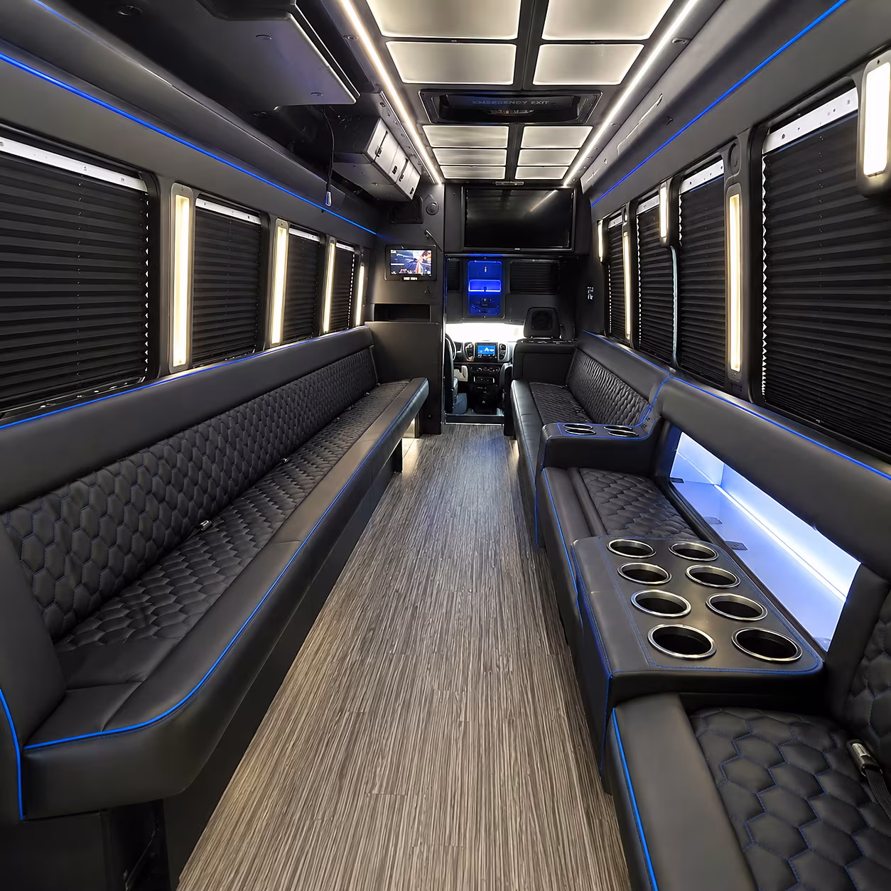 Tucson Birthday, Sweet 16, & Quinceañera Transportation party bus interior