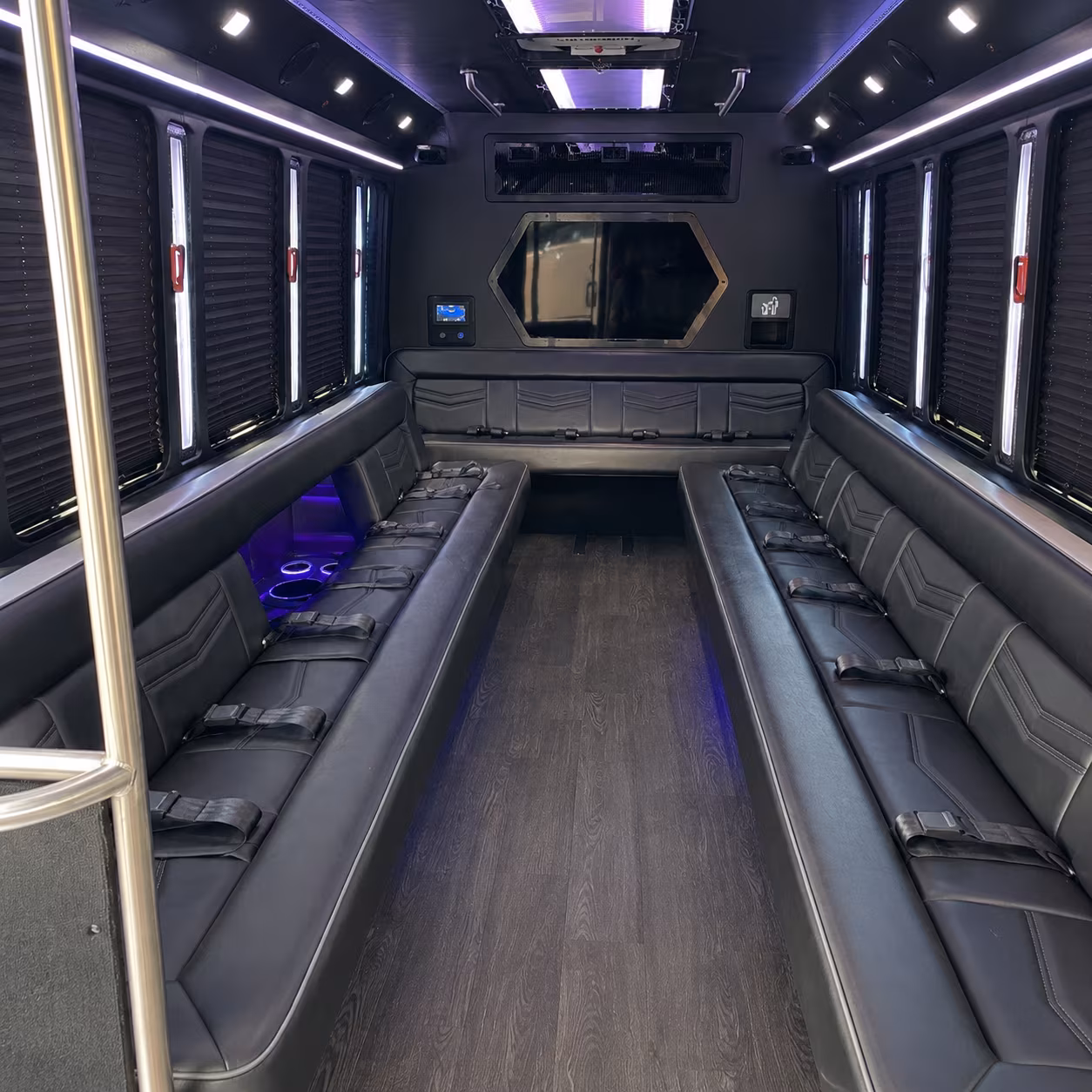 Tucson Birthday, Sweet 16, & Quinceañera Transportation party bus interior