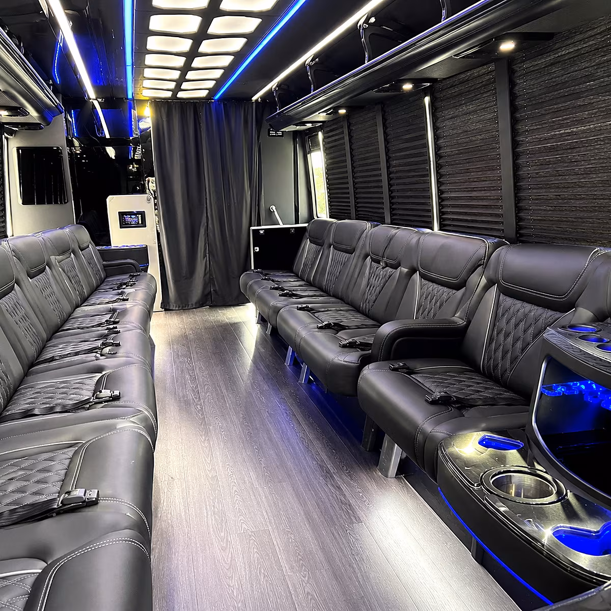 Tucson Birthday, Sweet 16, & Quinceañera Transportation party bus interior